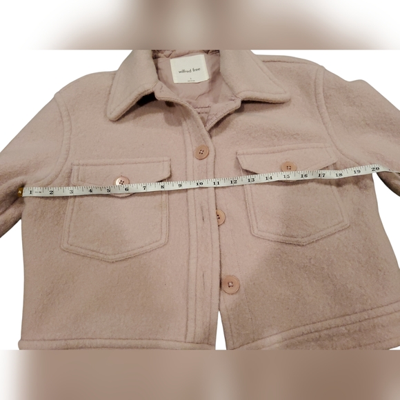 Wilfred Aritzia, Crop Shirt Jacket, 100% Merino Wool, Size S. Baby Pink. - Picture 12 of 15